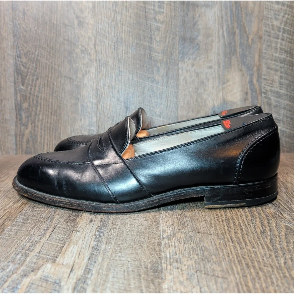 Alden 681 Calf Leather Black Full Strap Penny Loafers Shoes Mens 11 B/D Made USA